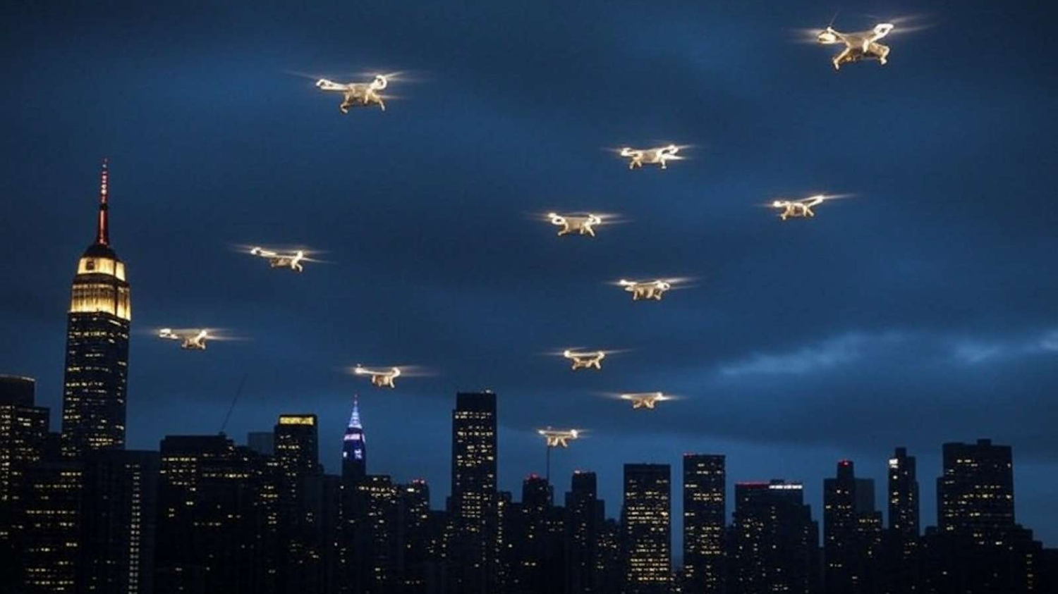 Des drones gigantesques au-dessus de New York et personne ne sait...