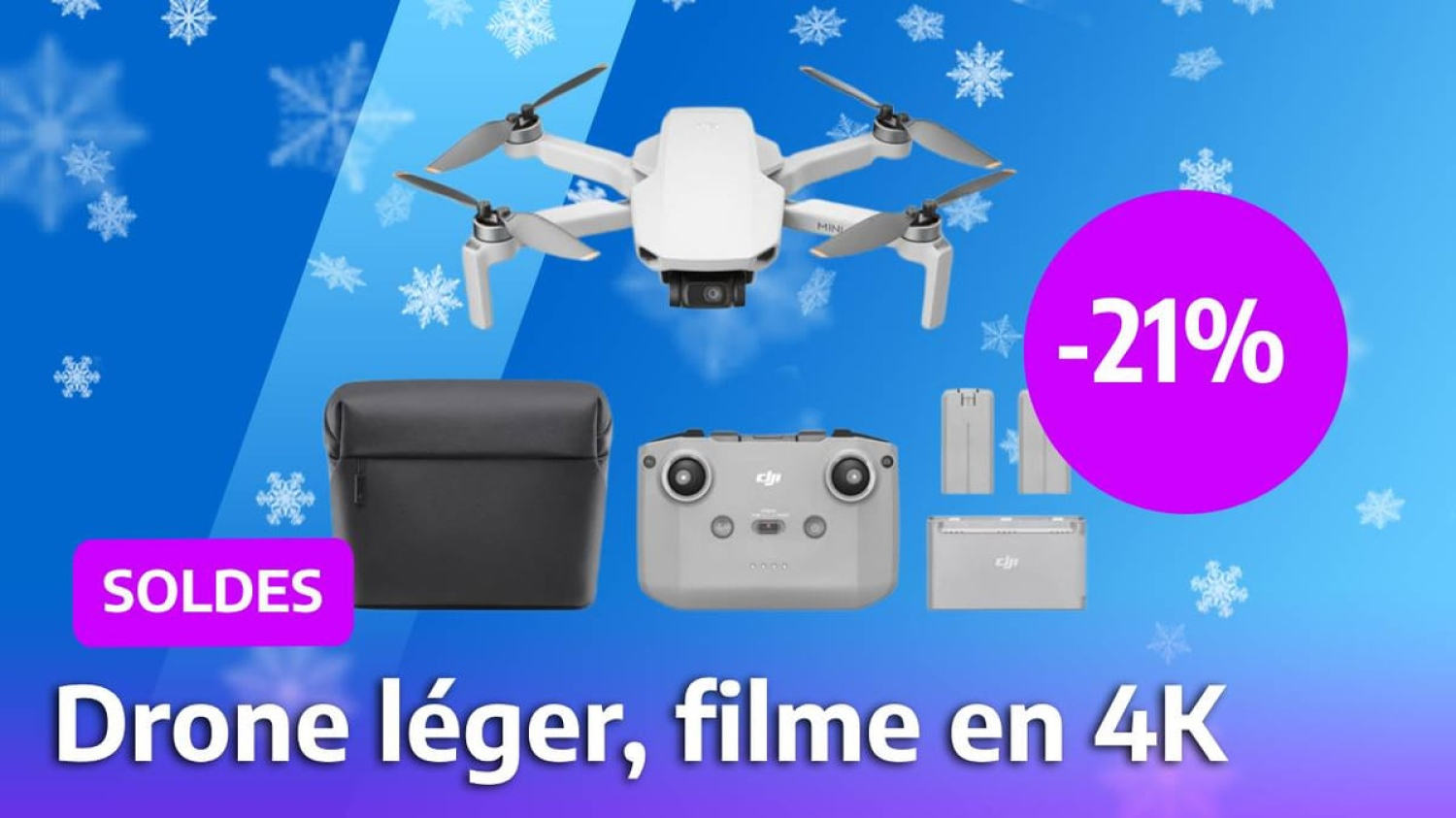 Pour les soldes, le drone DJI Mini 4K vient dans un pack complet à un prix très attractif