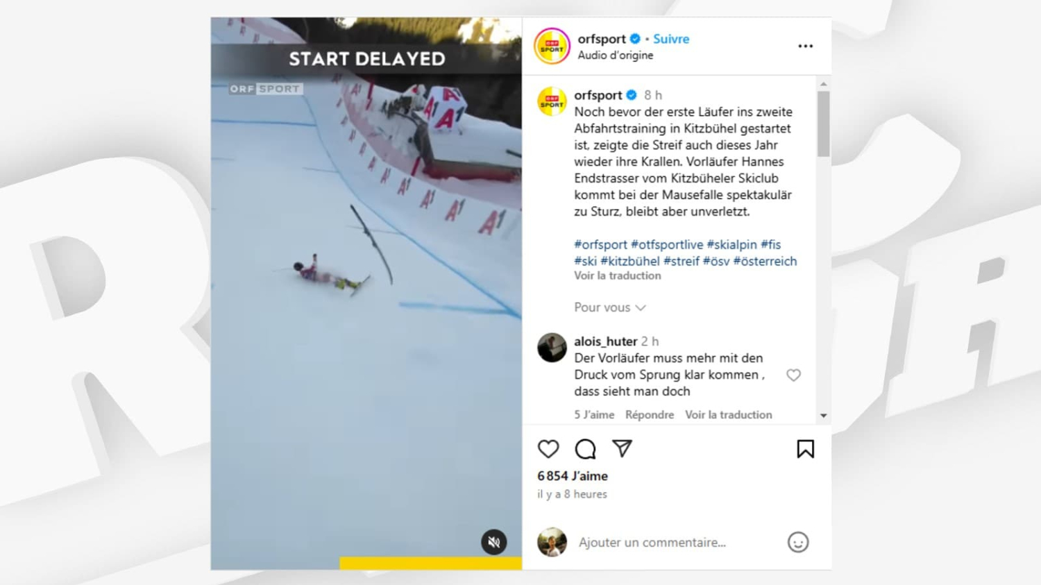 Kitzbühel: l'incroyable réflexe d'un pilote de drone qui parvient à éviter le ski d'un ouvreur catapulté par sa chute