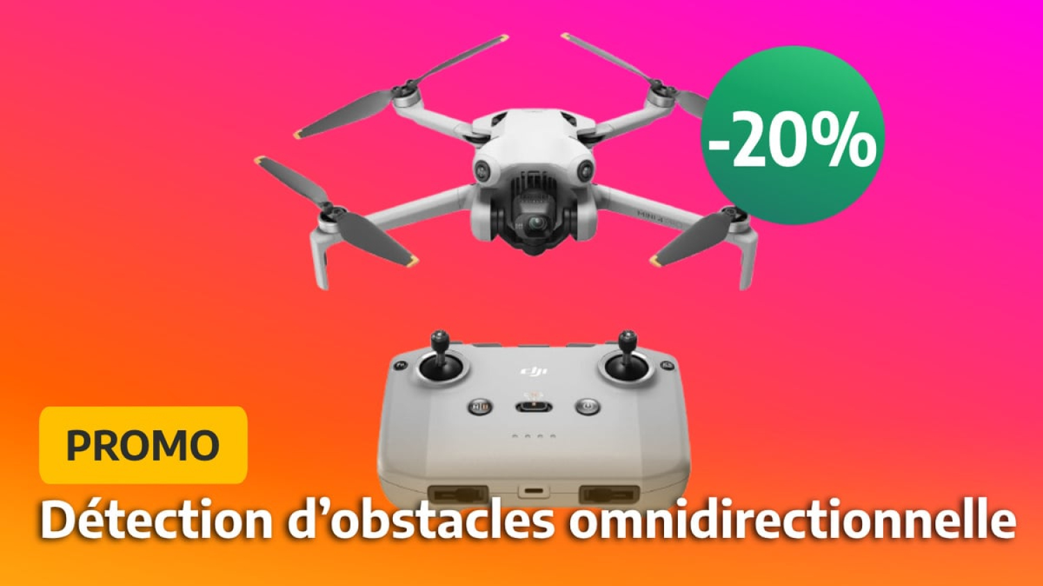 Promo drone : -20% sur le DJI Mini 4 Pro qui fait 249g avec sa télécommande !