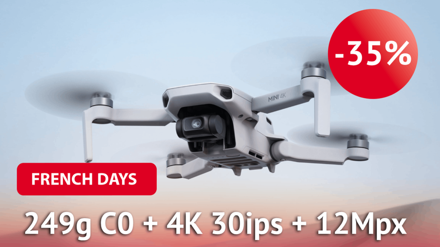 Parfait pour les débutants, le drone DJI Mini 4K est en promo à -35% pour les French Days !