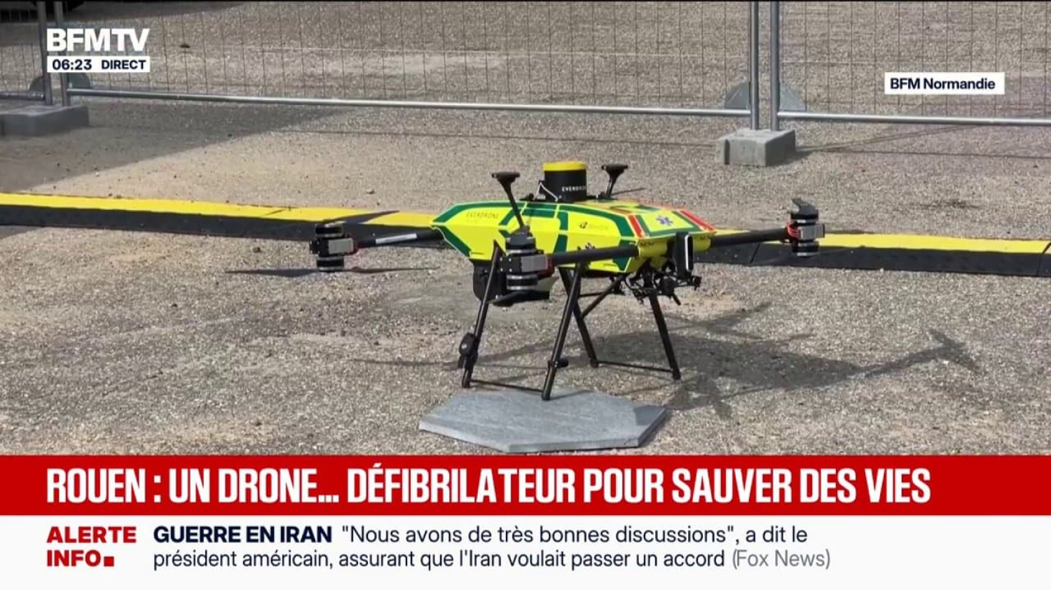 Rouen: le CHU vient d'inaugurer un drone d'urgence capable d'acheminer un défibrillateur en attendant l'arrivée des secours