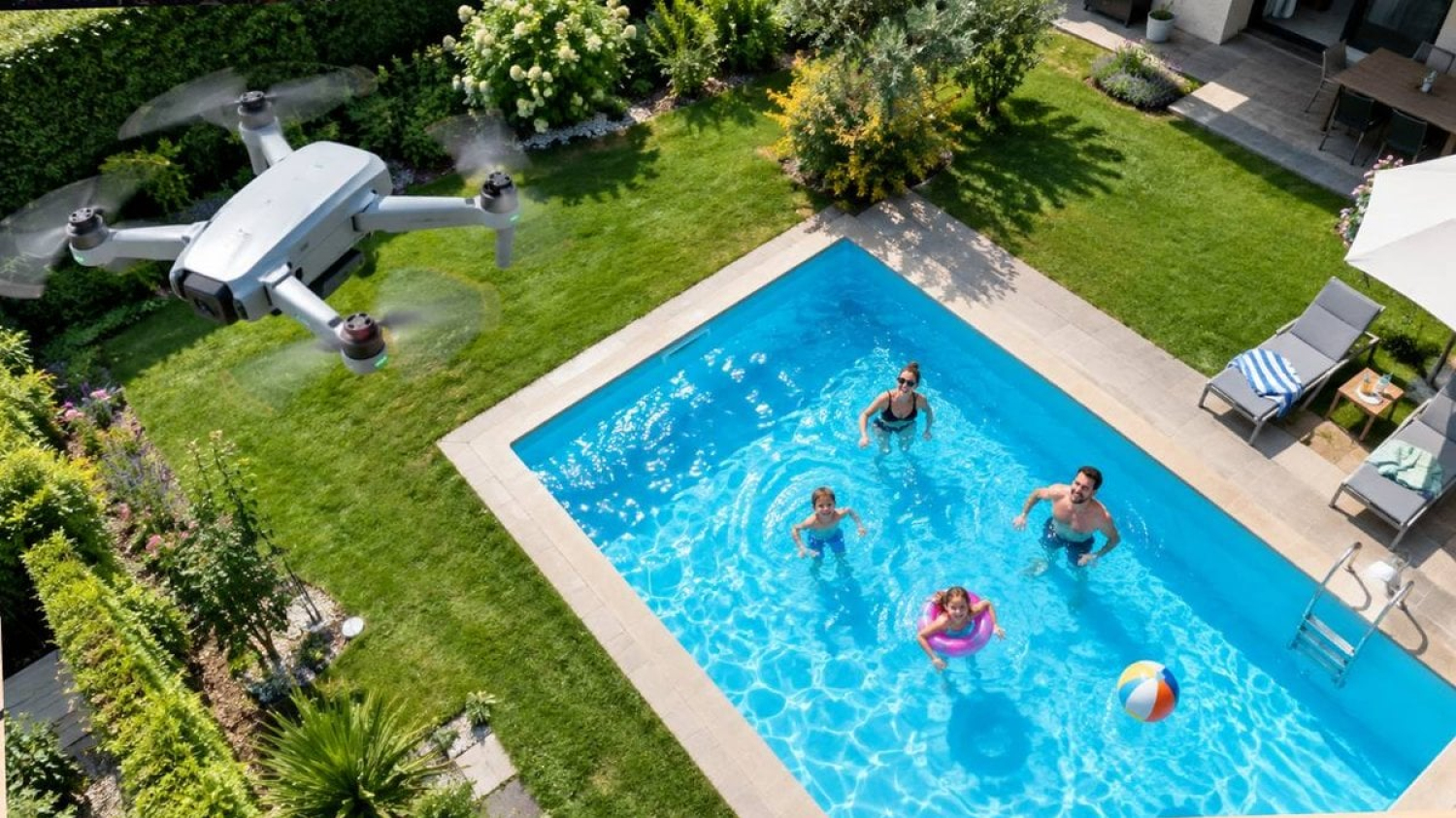 En voulant filmer son propre toit avec un drone, il a vu son voisin en petite tenue dans son jardin