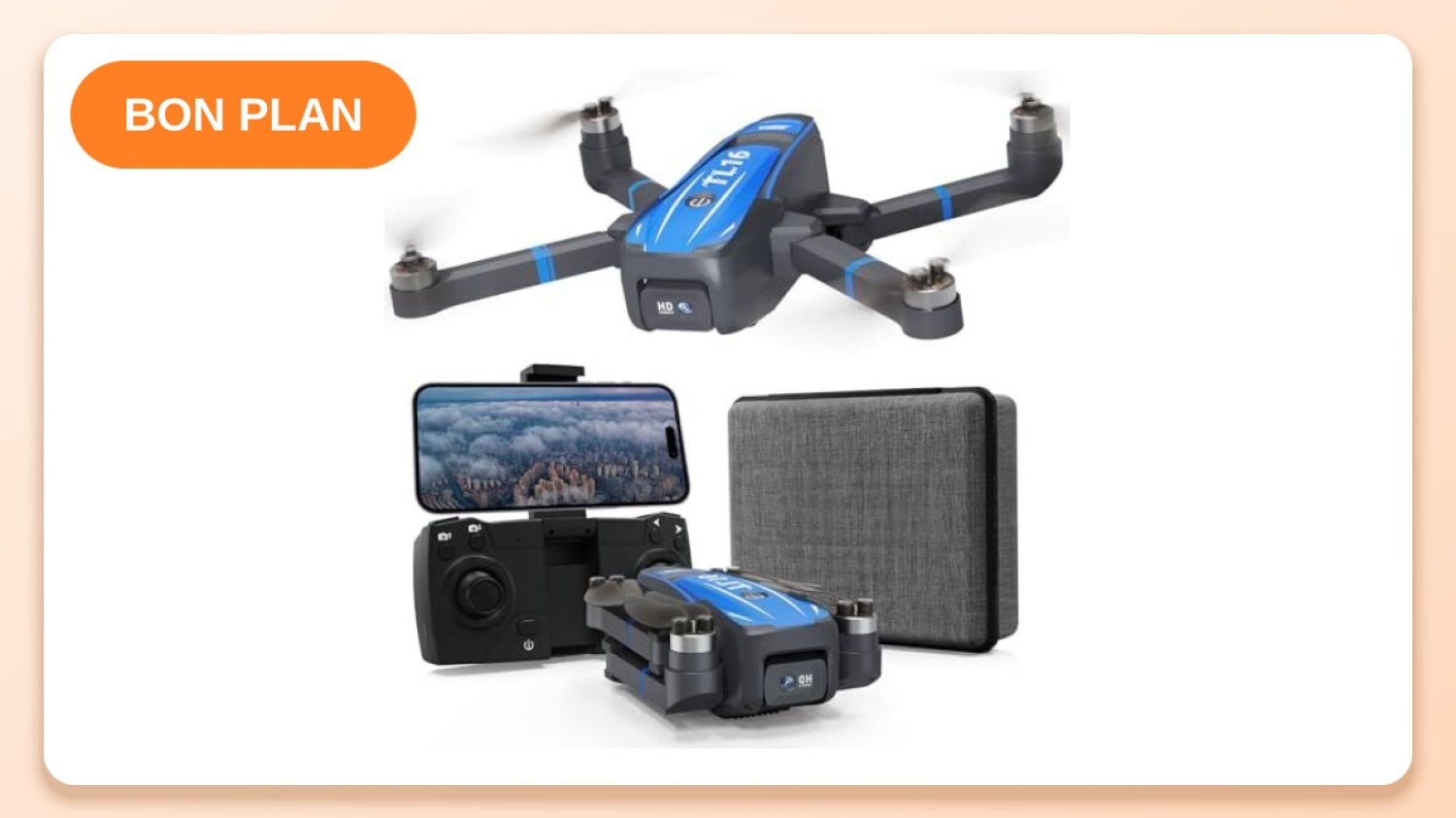 Toladrone TD12LCD à -36 % : un drone pliable avec écran intégré à la télécommande